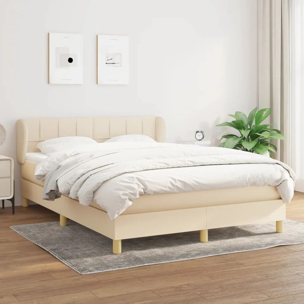 Giroletto A Molle Con Materasso Crema 140x200 Cm İn Tessuto /