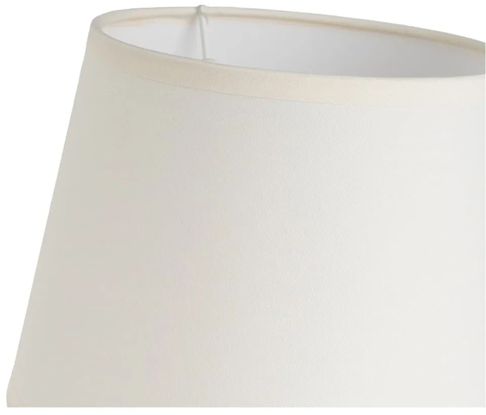 Lampada da tavolo in ceramica color crema con paralume in tessuto (altezza 28 cm) - Casa Selección