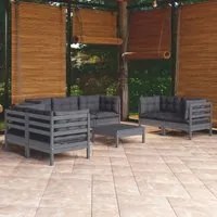 Set Divani da Giardino 8 pz con Cuscini Legno di Pino cod mxl 42621