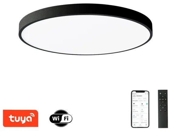 Brilagi - Plafoniera LED dimmerabile POOL SMART 100W 230V Ø 80 cm Wi‑Fi Tuya nera + telecomando
