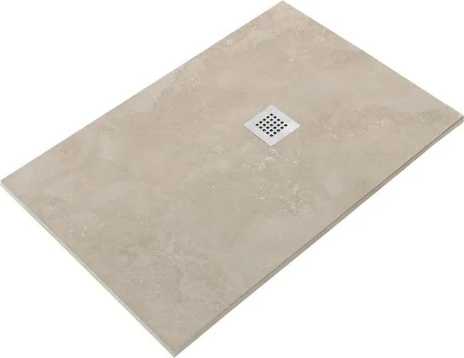 Piatto doccia SANYCCES in resina STRATO crema L 70 x L 120 cm