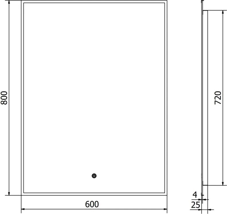 Mexen Erma specchio da bagno retroilluminato 60 x 80 cm, LED 6000K, antiappannamento, cornice nera - 9814-060-080-611-70