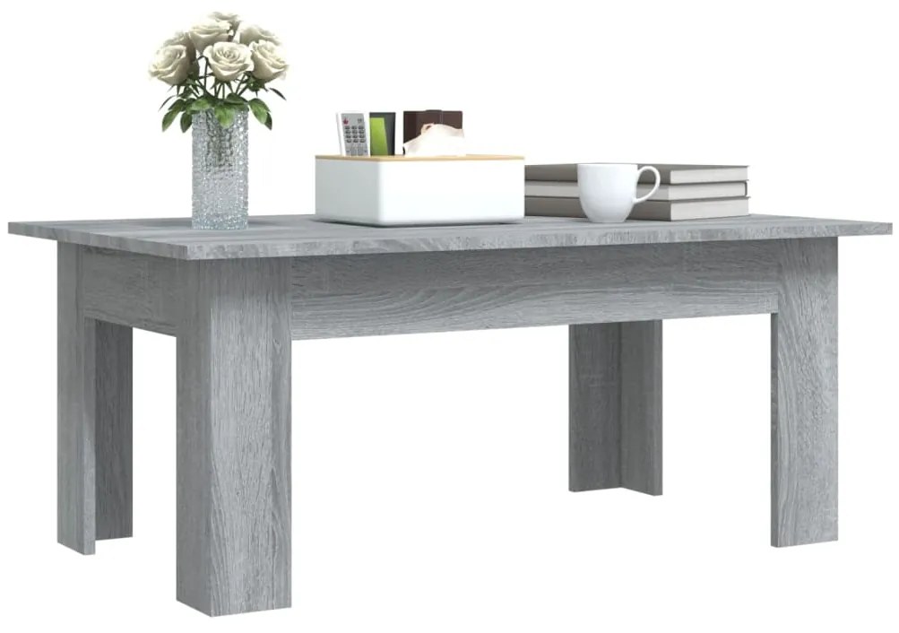 Tavolino da salotto grigio sonoma 100x60x42cm legno multistrato