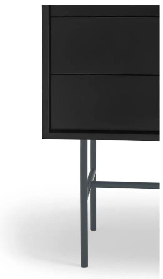 Cassettiera bassa nero-antracite con ante scorrevoli 180x91 cm Nube - Teulat