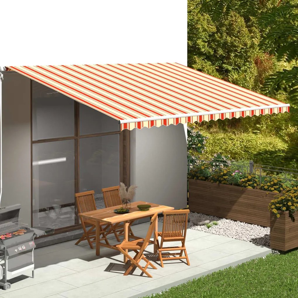 Tessuto Di Ricambio Per Tenda Da Sole Giallo E Arancio 5x3,5 M /