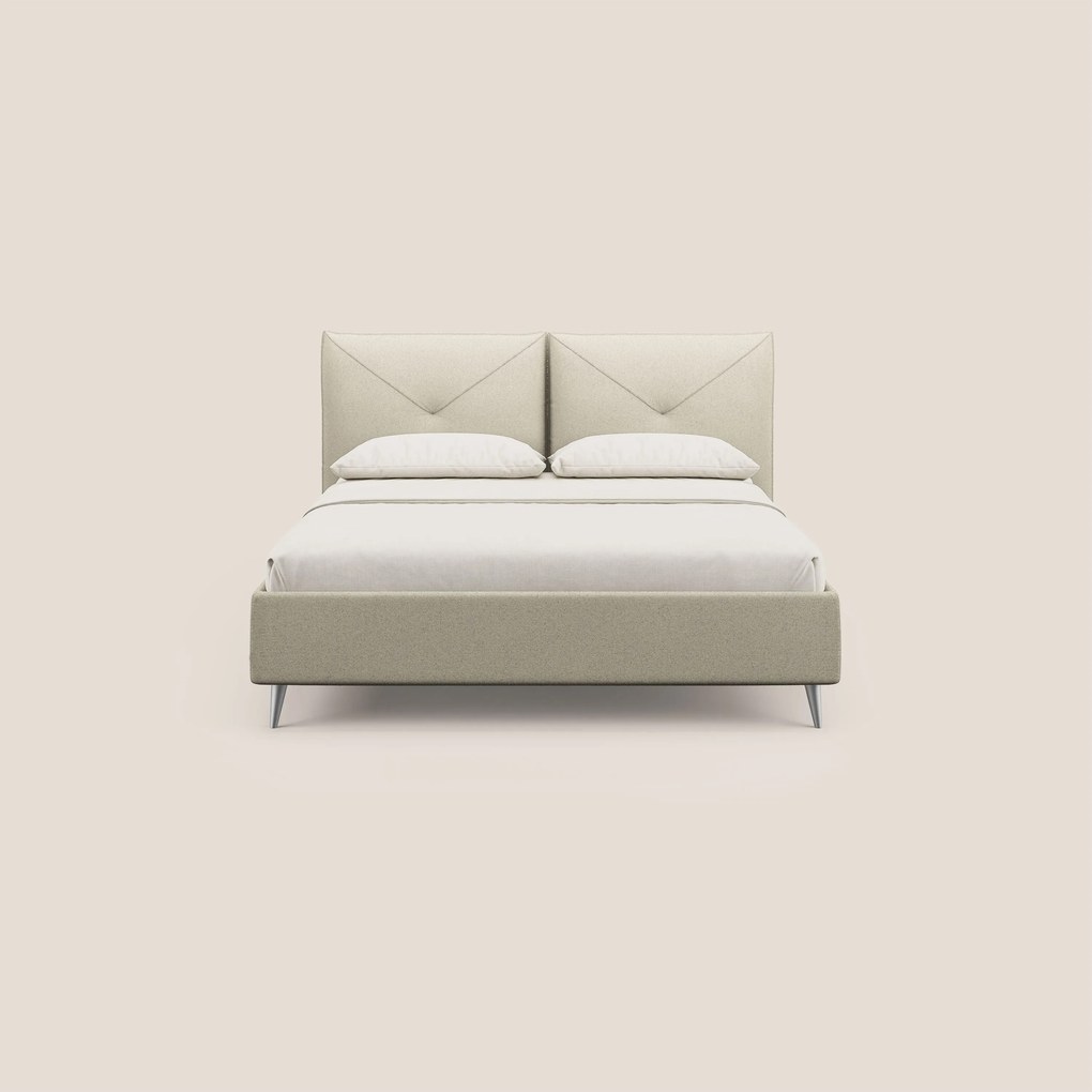 Adone letto imbottito contenitore a doppia pannellatura in bouclet impermeabile T07