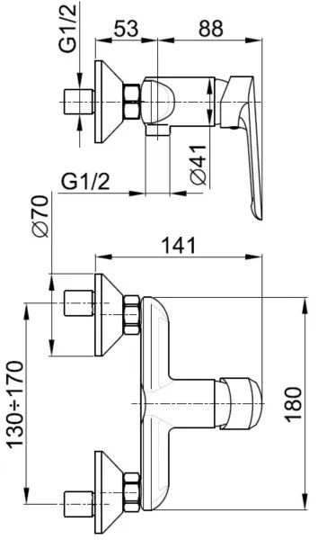 KFA Armatura 5026-010-00 - Rubinetto doccia TANZANIT cromo lucido