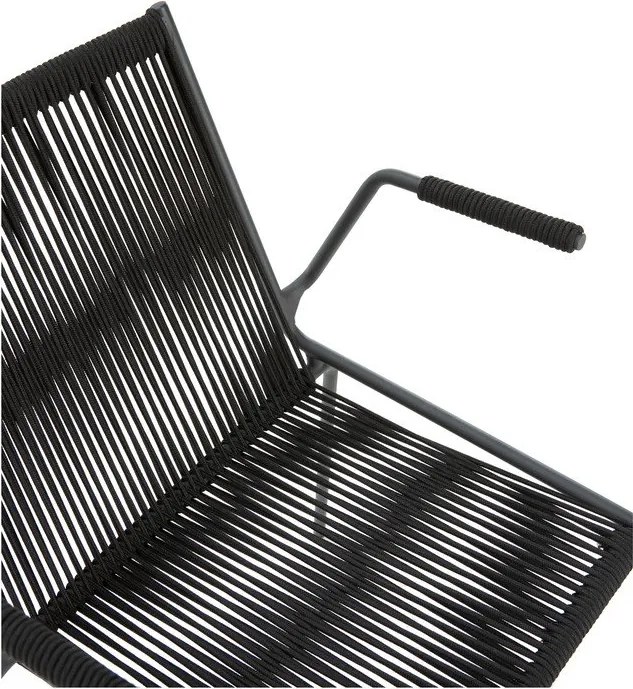 Sedie da pranzo in set nere in metallo con braccioli/impilabili 2 pz Emily – Marckeric