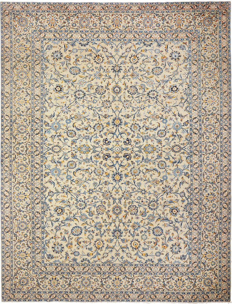 Kashan Tappeto 300x400 Beige (Iran) Annodato A Mano