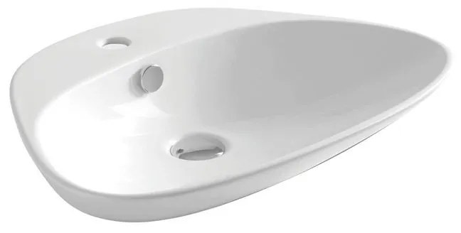 Lavabo da appoggio Enea semicerchio in ceramica bianco