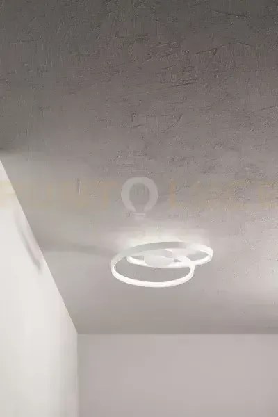Plafoniera in metallo bianco ritmo led 55w cct 3000k 4000k 6000k cr...