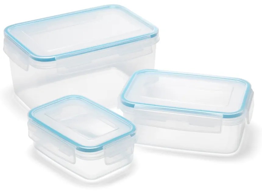 Set di 3 barattoli per alimenti con coperchio Clip And Close rettangolare Clip &amp; Close - Addis