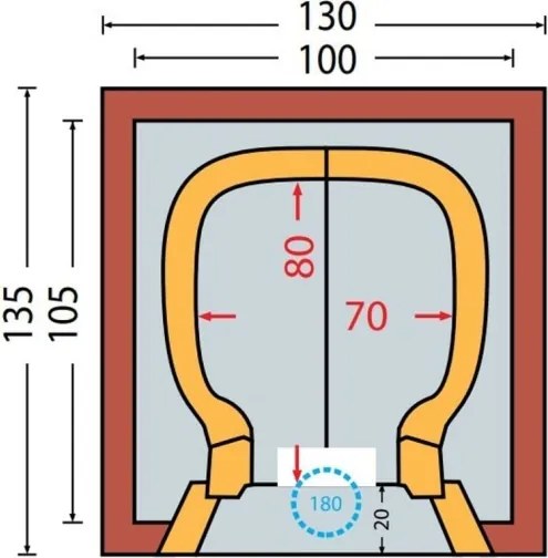 Forno a legna prefabbricato 80 x 70 cm con cappetta mod. 6Q Di Fiore Forni