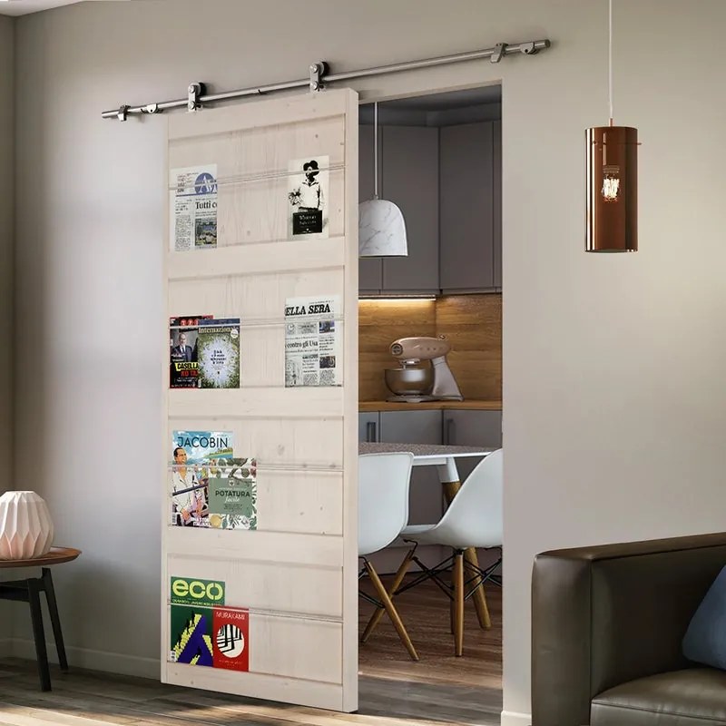 Porta scorrevole reversibile Storage in alluminio bianco, L 96 x H 215 cm, con binario Toledo