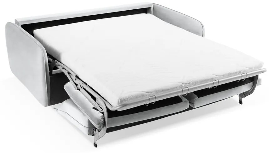Divano letto in velluto grigio chiaro 194 cm Vienna - Cosmopolitan Design