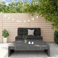 Set Salotto da Giardino 2 pz Grigio in Legno Massello di Pino 3186622