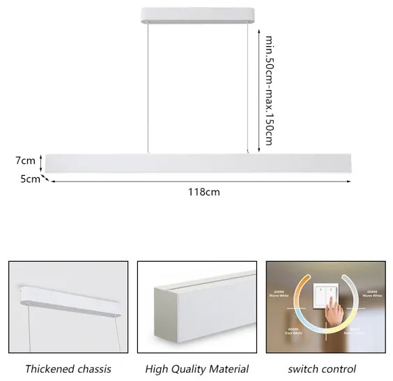Brilagi - Lampadario LED a sospensione con filo SLEEKLINE LED/40W/230V 3000/4500/6000K bianco