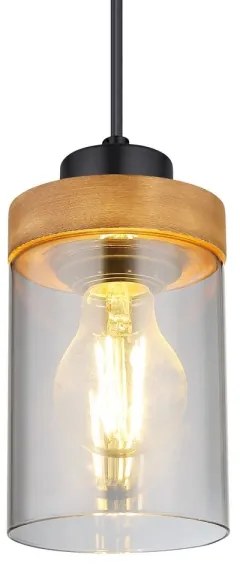 Globo 15557H - Lampadario a sospensione con filo FINCA 1xE27/40W/230V metallo/legno