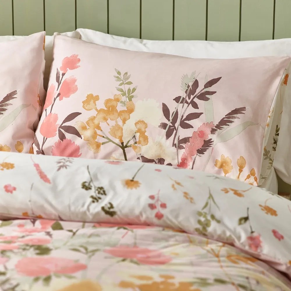 Set copripiumino e federa rosa per letto matrimoniale 200x200 cm Countryside Floral – Catherine Lansfield