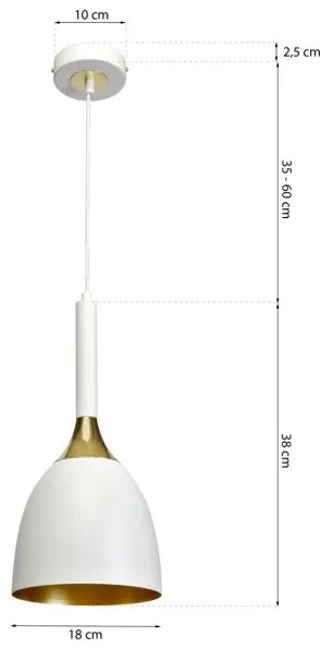 Lampadario a sospensione con filo CLARK 1xE27/60W/230V