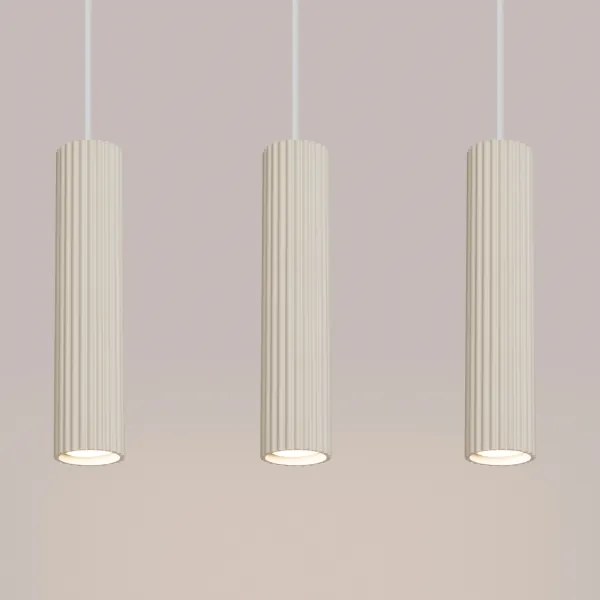 Sollux SL.1594 - Lampadario a sospensione con filo KARBON 3xGU10/10W/230V color crema