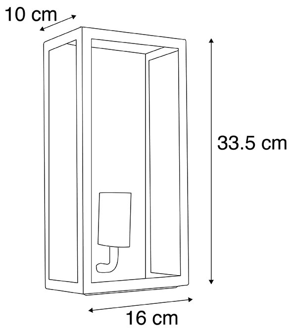 Lampada da parete smart per esterni nera con WiFi ST64 IP44 - Rotterdam