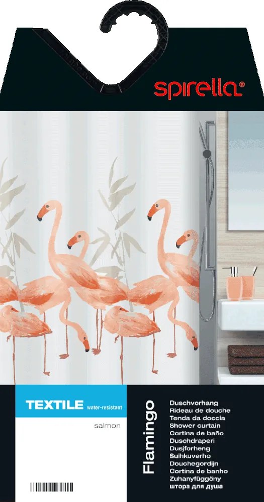 Tenda per doccia 180x200 cm Flamingo – Spirella