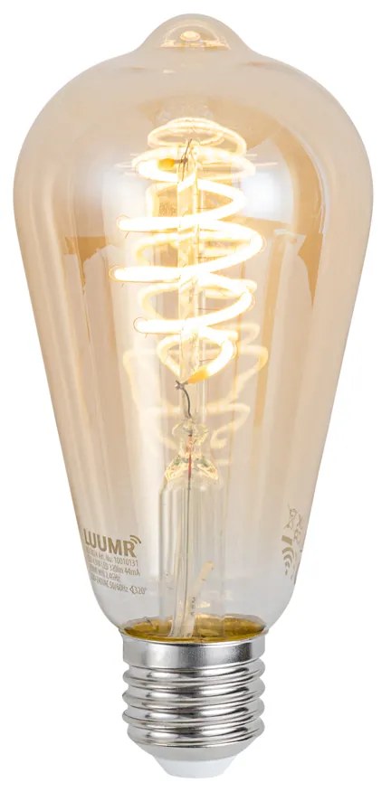 Lampadina LED dimmerabile Smart E27 ST64 Ambra 4.9W 320lm 2500K