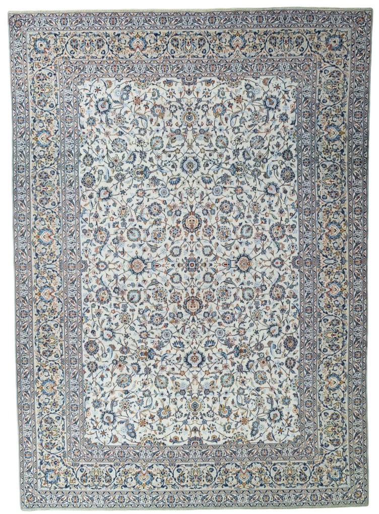 Kashan Tappeto 420 x 300 Beige (Iran) Annodato A Mano