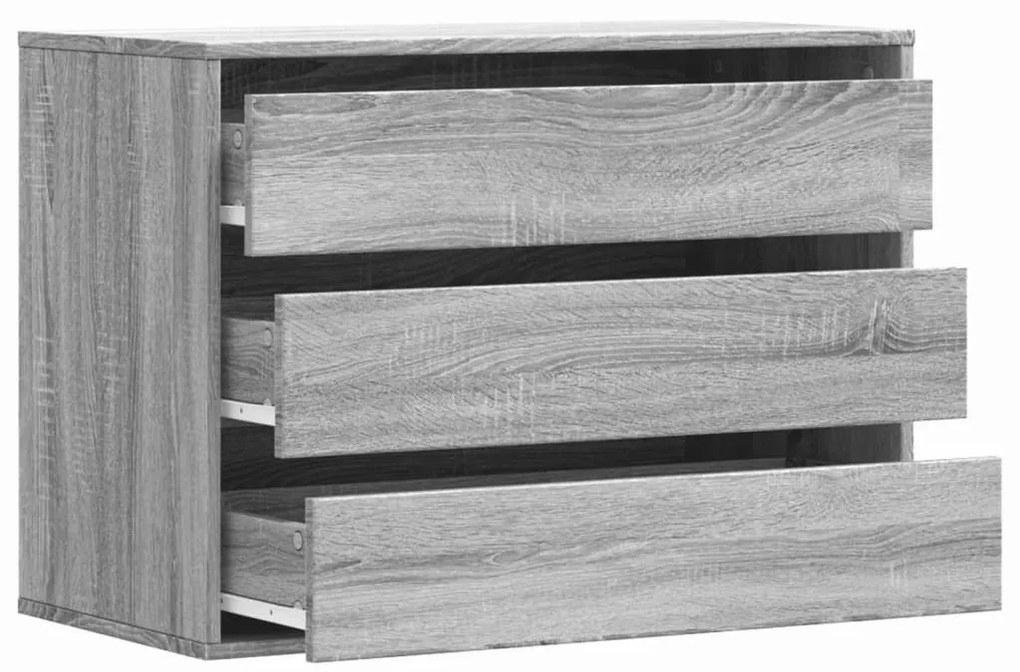 Cassettiera angolare grigio sonoma 80x41x58cm legno multistrato