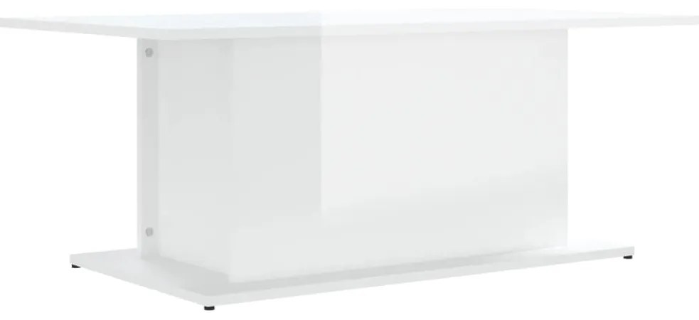 Tavolino da Salotto Bianco Lucido 102x55,5x40 cm in Truciolato