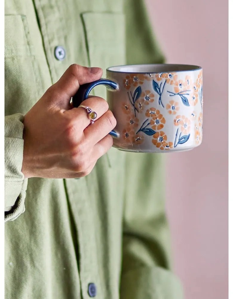 Tazza blu/beige in gres 400 ml Myah – Bloomingville
