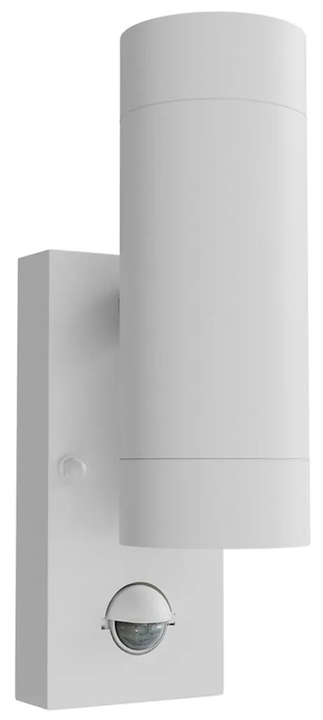 Applique Bidirezionale IP65 2xGU10 con sensore Movimento - Bianca