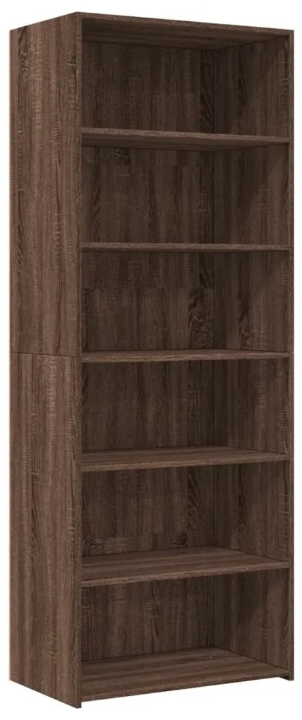 Credenza rovere marrone 70x41x185 cm in legno multistrato