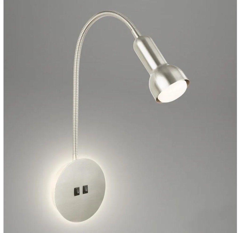 Briloner 2178012 - LED Lampada flessibile da muro 1xE14/10W/230V + LED/3W cromo
