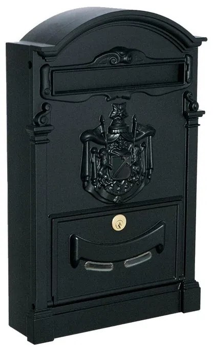 Cassetta postale ALUBOX  RESIDENCE MAXI formato rivista in alluminio nero opaco L 30 x P 9.5 x H 46 cm