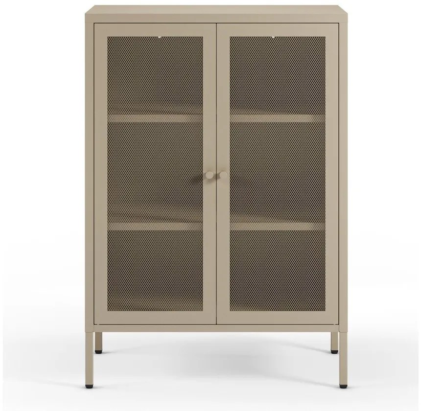 Armadietto color crema in metallo 70x100x40 cm Fayna – Marckeric