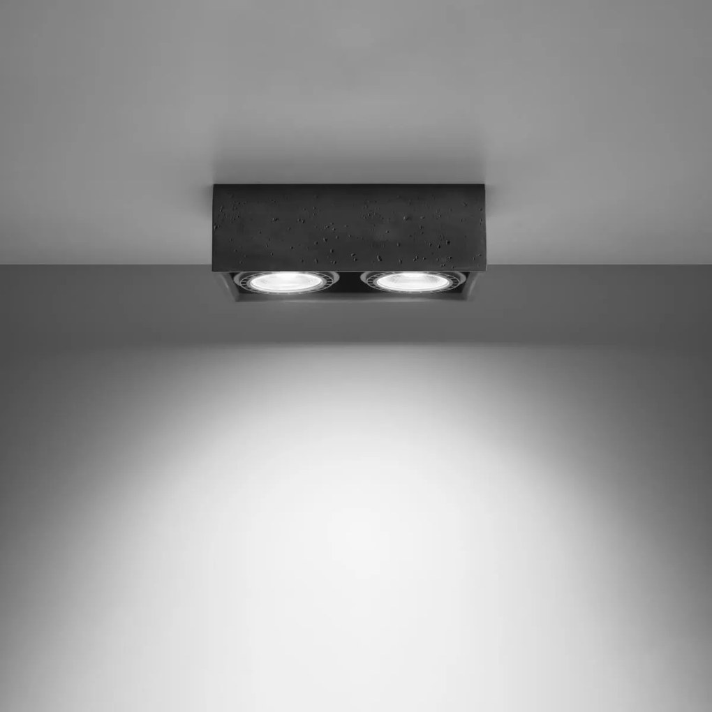 Lampada da soffitto QUATRO 2 in Cemento 2 basi AR111 - Grigia