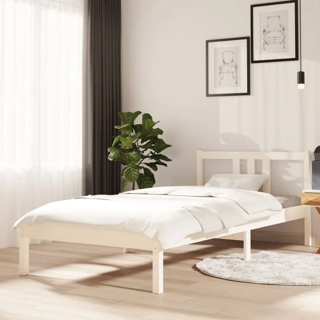 Giroletto Bianco İn Legno Massello 90x200 Cm /