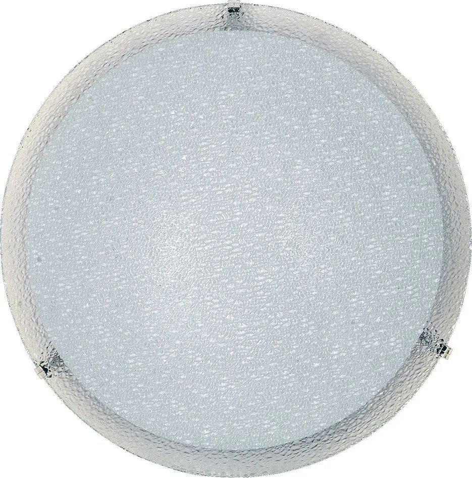 Plafoniera 2xE27 Ganci Cromo Vetro Lastra Bianco E-Energy Gaia...
