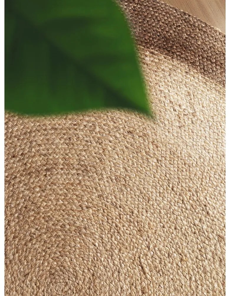 Tappeto rotondo greige in iuta reversibile e tessuto a mano ø 200 cm Jutta Greige – Hanse Home