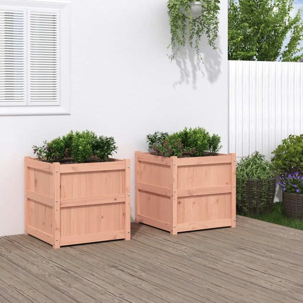 Fioriere Da Giardino 2 Pz İn Legno Massello Di Douglas /