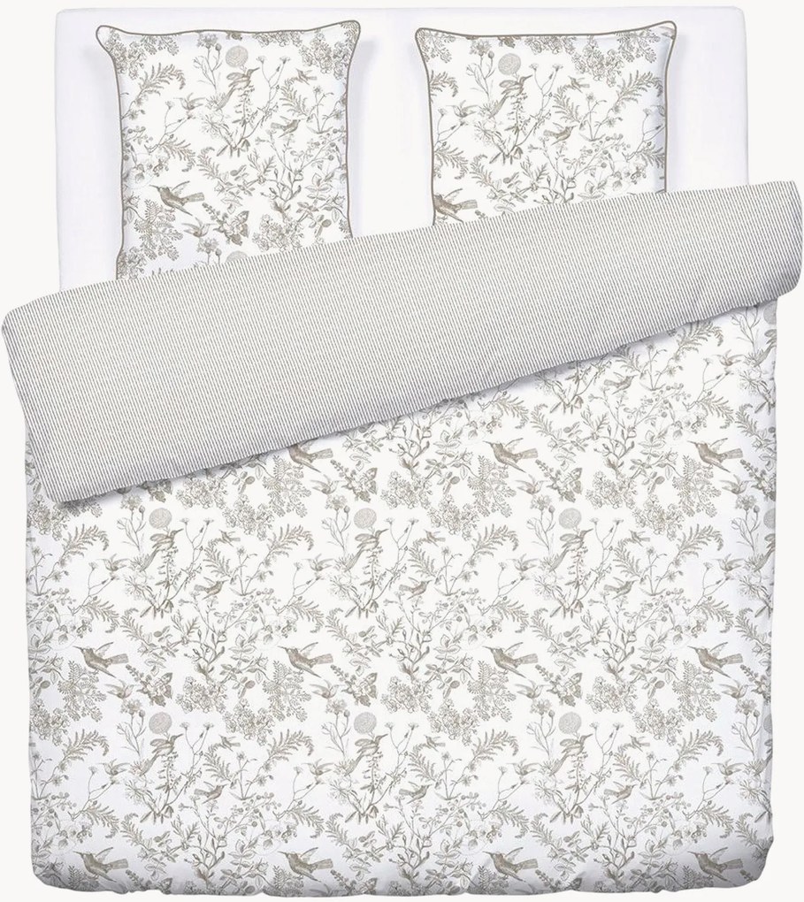 Set copripiumino in raso di cotone Colibri Floral, varie misure