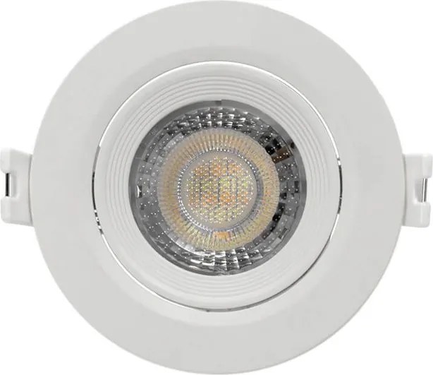 Faro Incasso Tondo 7W CCT Ø70mm 38° Orientabile Dimmerabile Colore Bianco Variabile CCT