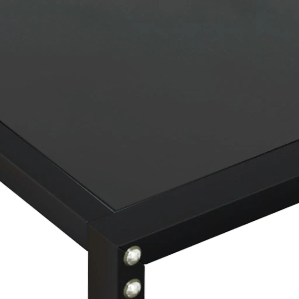 Tavolo consolle nero 220x35x75,5 cm in vetro temperato