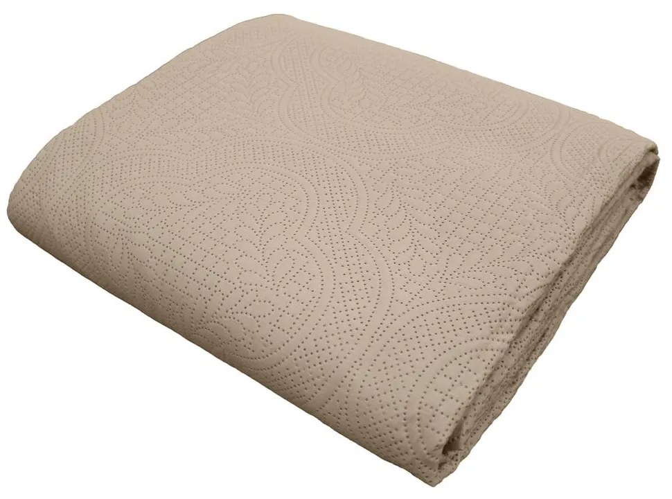 Set con copriletto e federa beige in microfibra con rivestimento trapuntato 240x220 cm Romane – douceur d'intérieur