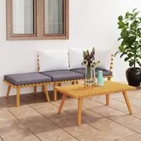 Set Divani da Giardino 4 pz con Cuscini in Massello di Acacia 3087030