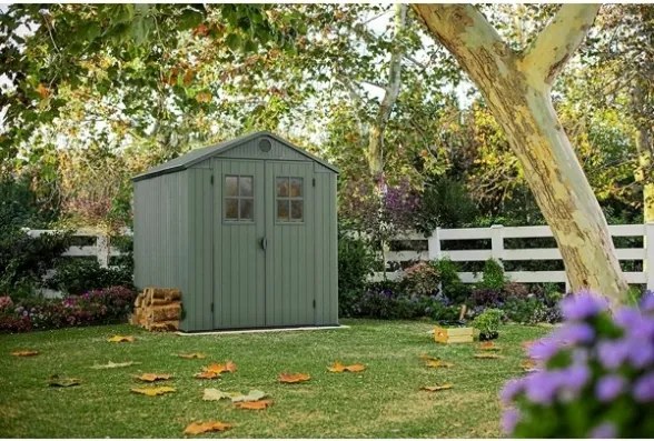 Casetta Da Giardino In Resina 190x183x221H Cm Darwin Verde 6x6 Con Finestre Keter