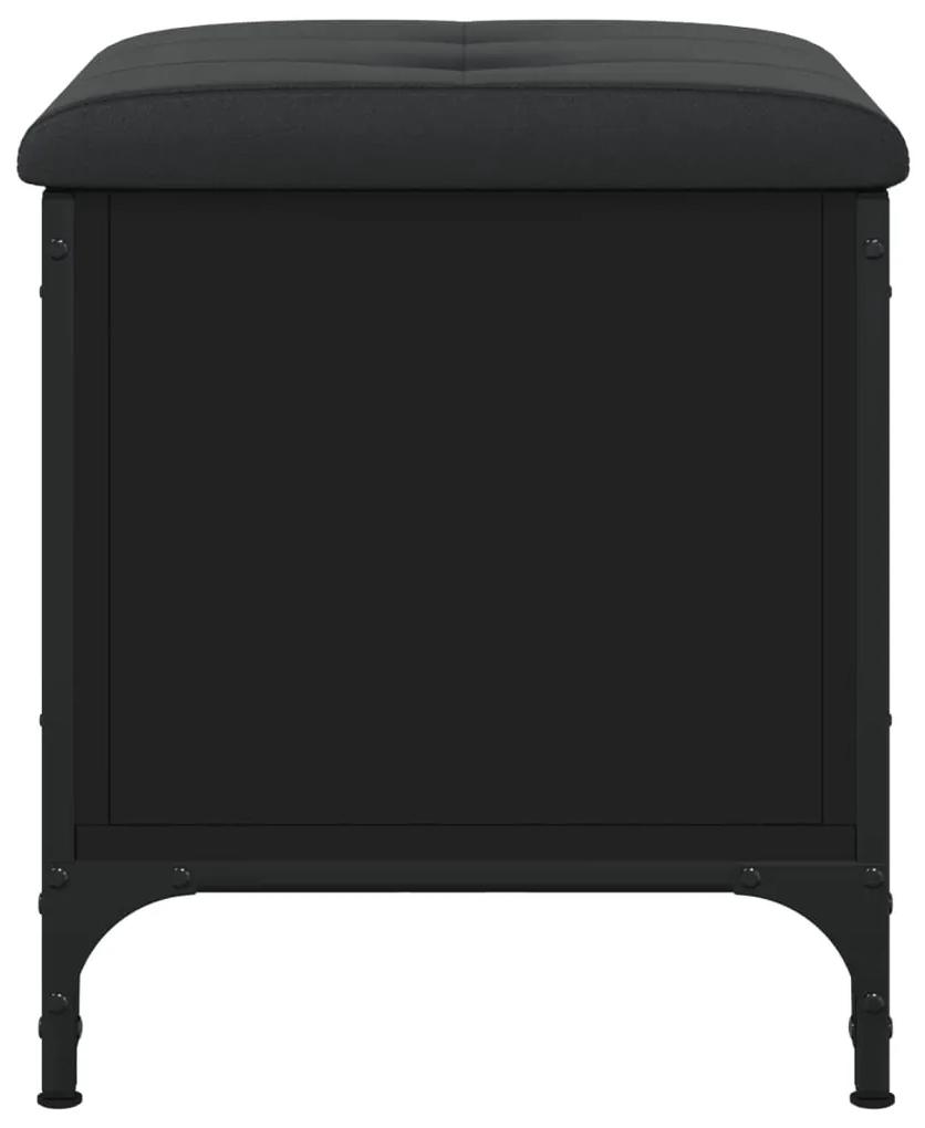 Panca portaoggetti nera 42x42x45 cm in legno multistrato