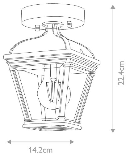 Elstead BAYVIEW-PORCH-BK - Plafoniera da esterno BAYVIEW 1xE27/60W/230V IP44